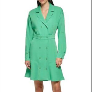KARL LAGERFELD Paris Everyday Green Casual Shirt Dress Sz 4